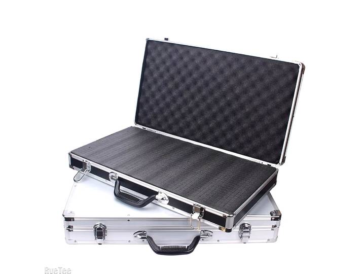 Boîte à outils rectangulaire en aluminium, mallette d'équipement portable pour mécanicien, valise de grande capacité, étui rigide 58x32x8.5cm, boîte à outils