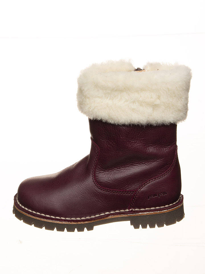 POM POM Leder-Winterstiefel in Lila - 30