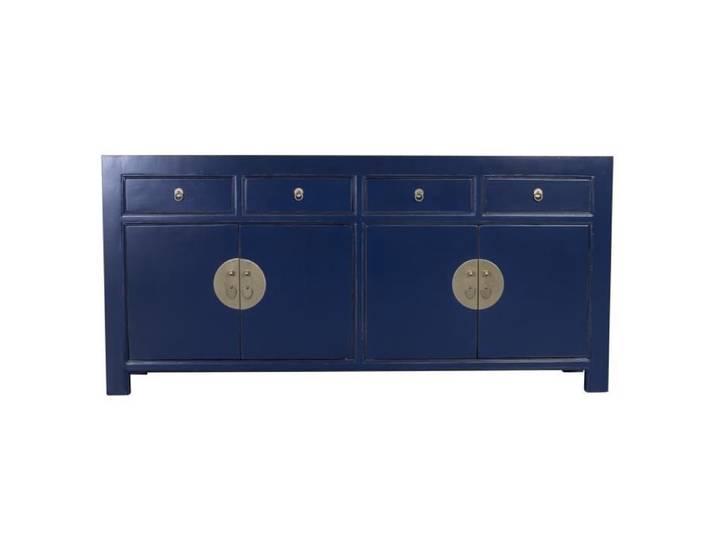 Buffet bas - Fine Asianliving - Bleu Nuit - 180 cm - Bois massif - 2 portes