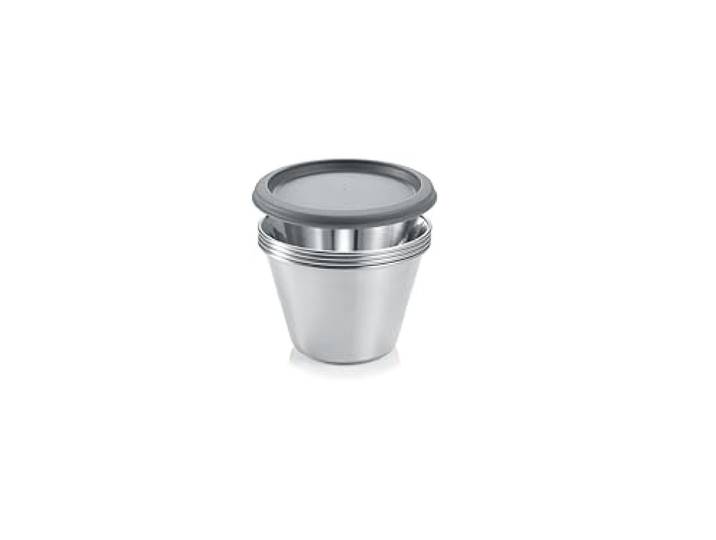 Tescoma Panna Cotta Förmchen aus Edelstahl mit Deckel 4er Set