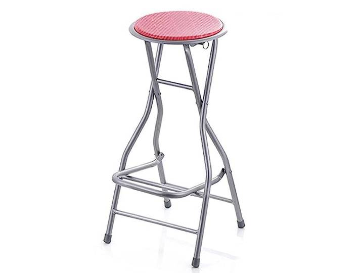 28 Zoll/72 cm Tragbarer Klappbarer Barhocker, Gepolsterter Klapphocker für Picknick, Garten, Outdoor-Küche, Faltbarer Hochstuhl, 1 Stück (Color : Red)