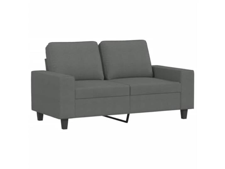 KTHLBRH Sofa-Set, 3-teilig, dunkelgrau aus Stoff 2-Sitzer, 3-Sitzer, Fußstütze, 5 Kissen, Metallrahmen, Schaumstoff