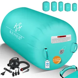 KESSER® Aufblasbare Air Roll Airtrack, Gymnastik-Rolle   inkl. Tragetasche & elektr. Luftpumpe   Barrel Gymnastik Tumbling   Yoga Gymnastik Rolle Gymnastikmatte, Fitnessrolle