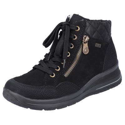 Winterboots RIEKER, Damen, Gr. 41, Warmfutter, schwarz, Leder, Lederimitat, Schuhe Winterboots, mit Zierreißverschluss außen