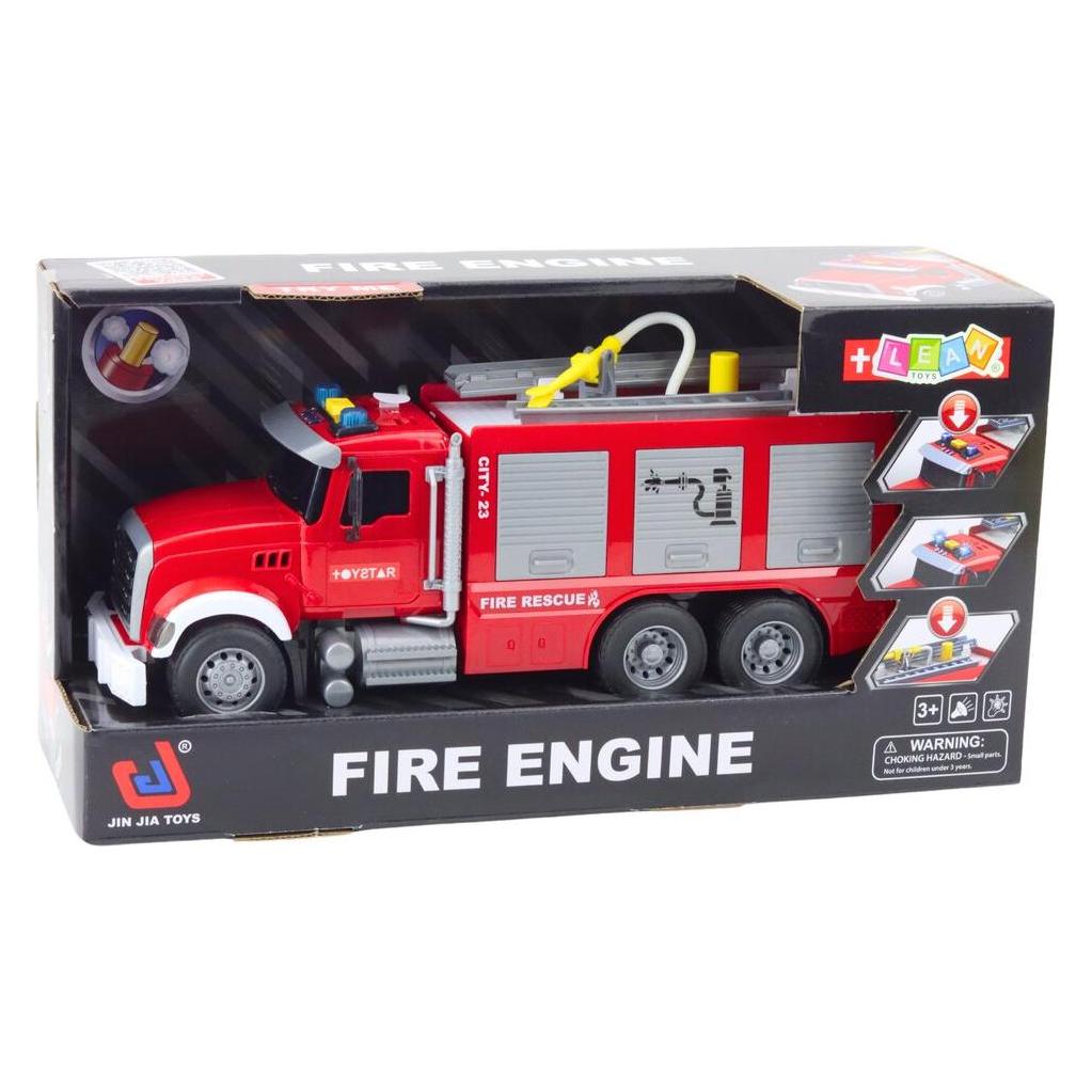 Lean Toys Wasserlichter der LKW-Feuerwehr klingen rot 1:14 (65615075)