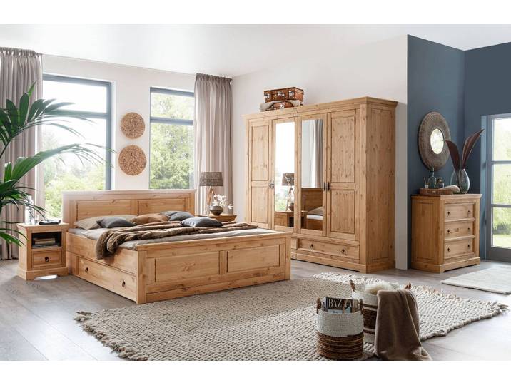 Komplettes Schlafzimmer Moni in Kiefer massiv im Landhausstil – 3%-Vorkasse-Rabatt
