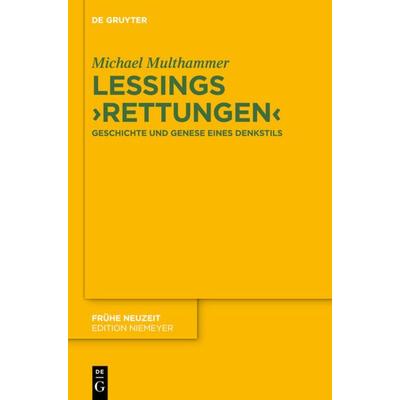 Lessings 'Rettungen'; Gebundene Ausgabe von Michael Multhammer, De Gruyter, 978-3-11-032858-5