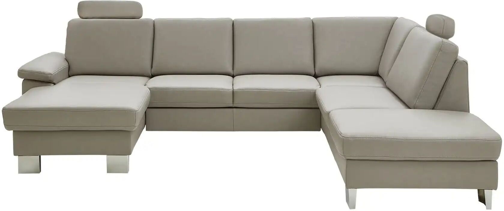 meinSofa Wohnlandschaft mit Sitz- und Rückenbezug aus Echtleder Samu-L ¦ beige ¦