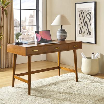 "HULALA HOME Erich Mid Century Modern 48"" Computer Desk with USB"