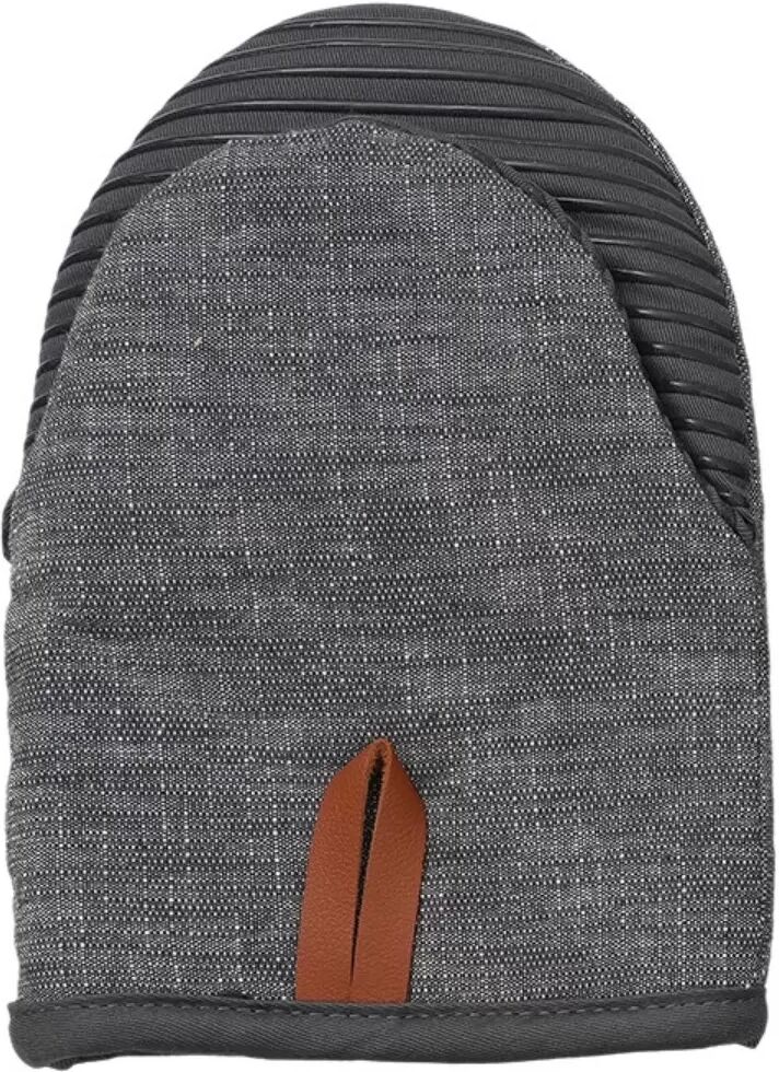 INF 4-teiliger Silikon Hitzebeständiger Ofenhandschuh- und Topflappen-Set für Backen und Kochen Grau