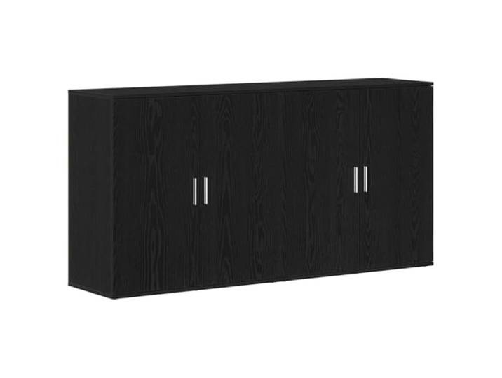 Roanoer 2er Set Sideboard Schwarz Eichen-Optik Kommode 79x38x80 cm Vielseitige Anrichte mit 4 Scharniertüren und robuster Holzwerkstoff-Konstruktion für Esszimmer und Wohnzimmer.