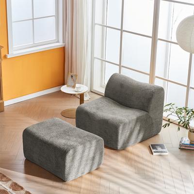 Kodotan sofa Comfortable and Space-Saving Single Foam Compression Sofa Chair with Footrest + Pillow