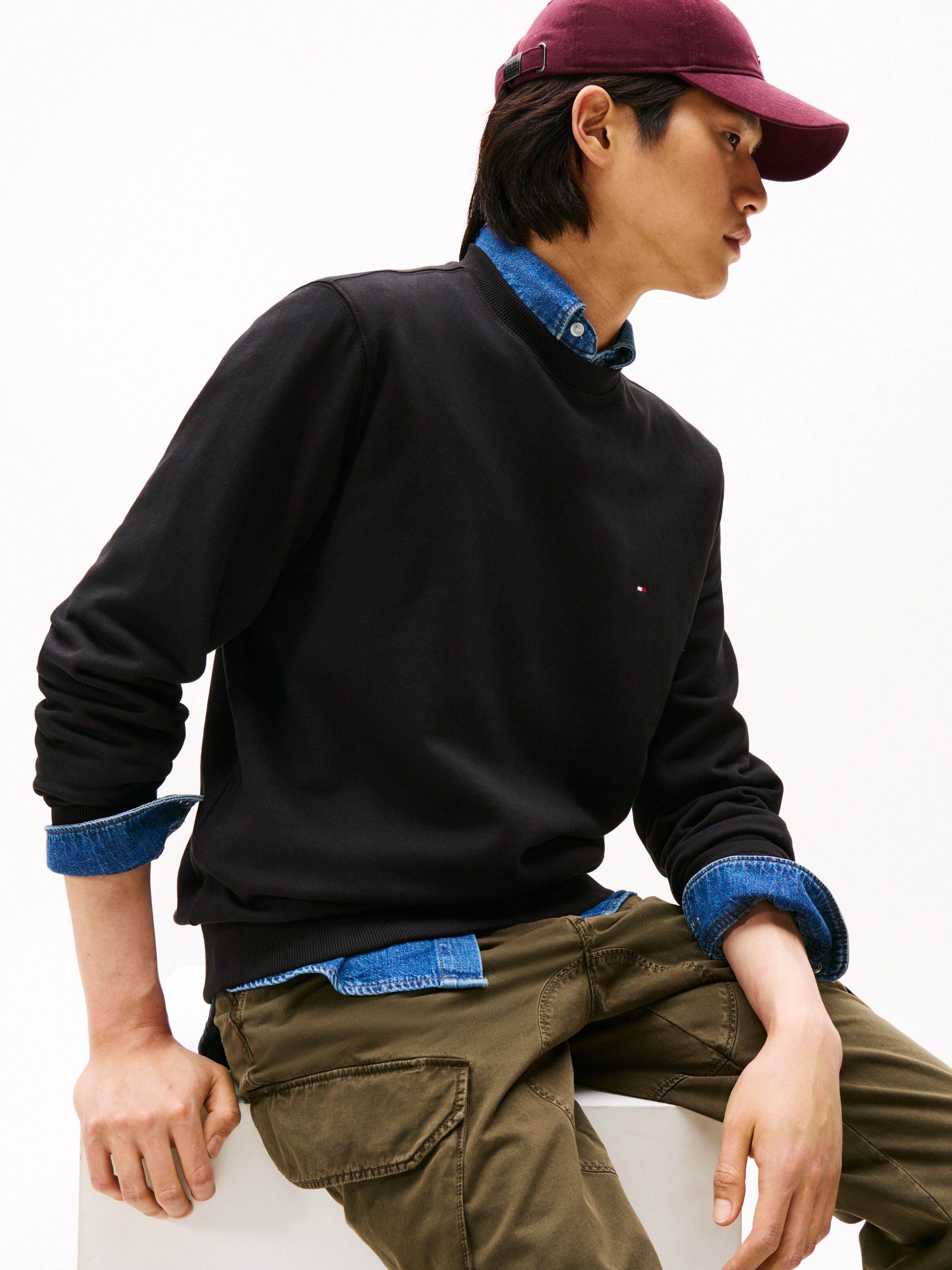Tommy Hilfiger "ESSENTIAL TERRY CREWNECK" schwarz M