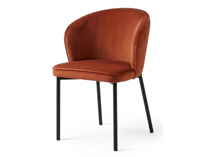 JVmoebel Esszimmerstuhl Trendiger Bequemer Esszimmerstuhl Orange Terrakotta Stoff Polsterstuhl (Einzelstück, 1 St), Trendiges Design, bequeme Polsterung