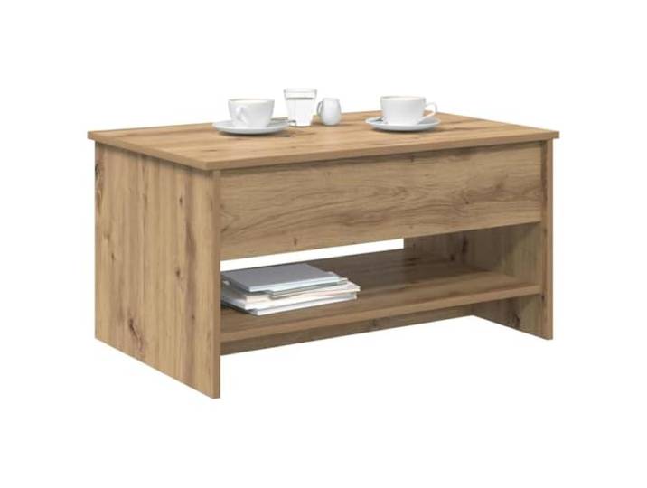 KTHLBRH Couchtisch Eiche Handwerk 80 x 50 x 41,5 cm Technisches Holz, 1 Einlegeboden, 2 Fächer, max. Belastung 75 kg, Montage erforderlich