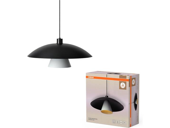 OSRAM Pendelleuchte Decor Flying Mushroom Pendant , schwarz (schwarz, weiß), Ø 50cm, 1 Stk., Leuchten, Fassung E27, Stahl, Pendelleuchte