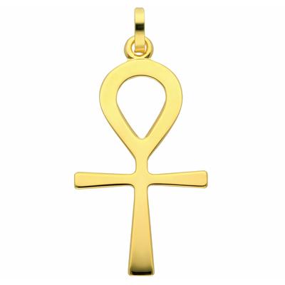 Kette mit Anhänger ADELIA´S "Damen & Herren 333 Gold Kreuz Anhänger Lebenszeichen", gold, Halsketten, Herren, Gold, Schmuckset - Set mit Halskette