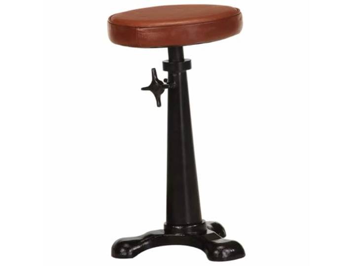 HBBMGYD Barhocker, Braun, echtes Leder und Gusseisen, 2 Stück Höhenverstellbar, Sitze aus Ziegenleder, Rahmen aus Eisen, einzigartiges Design, zufällige Lieferung