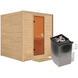 Karibu Sauna Mojave-9 kW Ofen-Steuerung-Ohne Dachkranz
