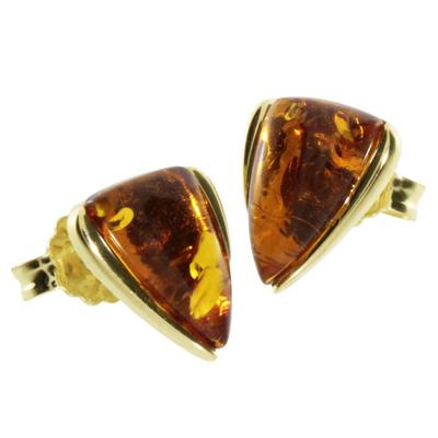 Paar Ohrstecker OSTSEE-SCHMUCK "- Lara - Silber 925/000, vergoldet - Bernstein" Gr. 11, gold (goldfarben, gelb), Ohrringe, Damen, 11, Silber 925 (Sterlingsilber)