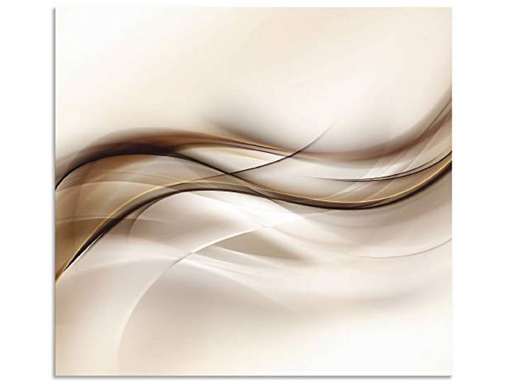 ARTland Spritzschutz Küchenrückwand aus Alu für Küche Herd Spüle 70x65 cm (BxH) mit Motiv Abstrakte Welle Moderne Kunst Abstrakt Kreativ Braun T9LI