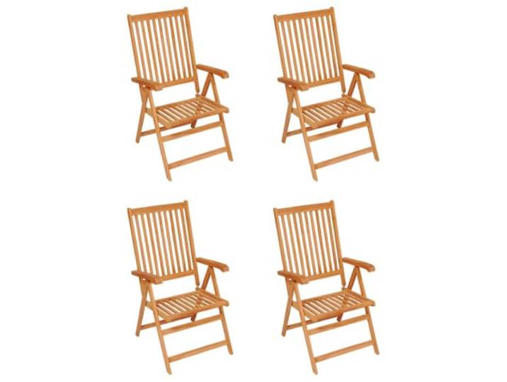 MNCVXAXG Set mit 4 Klappstühlen aus Teakholz mit Kissen Taupe Massivholz Teakholz, Rückenlehne 7 Positionen, zusammenklappbar, platzsparend, Kissen 120 x 50 x 3 cm, Tragkraft 110 kg