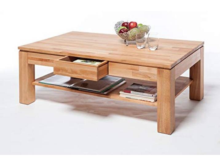 Couchtisch Kernbuche Massiv geölt mit Schubkasten 115x70cm