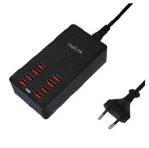 LogiLink PA0140 USB Ladestation 44W 8x USB-A Schwarz Innenbereich Auto-Detect