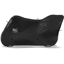 BikeParka Fahrrad-Abdeckplane für Longtail-Lastenräder mit Kindersitzen, RipStop, tintenschwarz