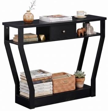 Costway Curved Frame Modern Console Table with Storage Drawer for Entryway