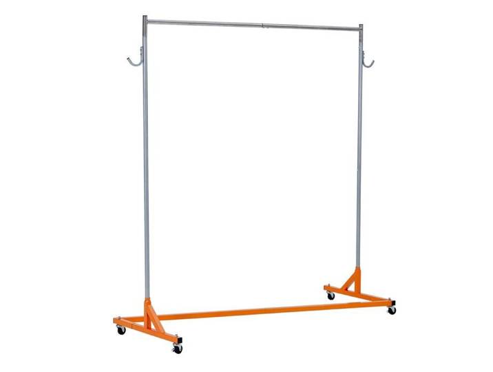 KOIOPLIE Portant à vêtements industriel robuste sur roulettes 360° 160*61*168CM capacité 136 kg base Z Orange