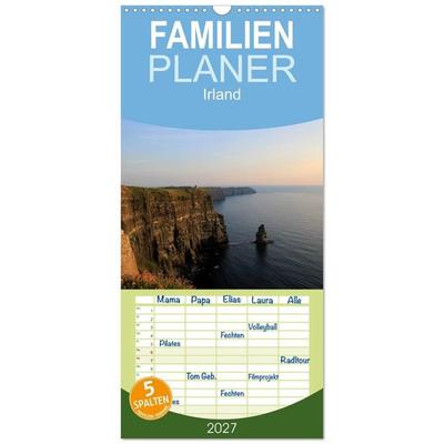 Familienplaner 2027 - Irland mit 5 Spalten (Wandkalender, 21 x 45 cm) CALVENDO