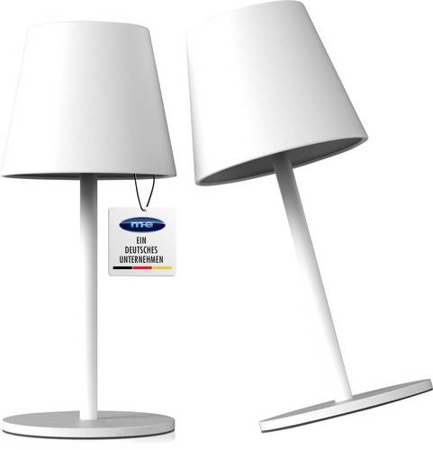 M-e modern-electronics LUNA-80W (2er Set) 100211 Akku-Tischlampe Akkubetriebenes LED-Leuchtmittel EEK: F (A - G) Weiß