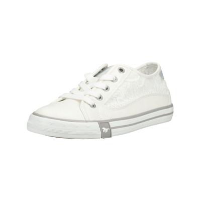 Sneaker MUSTANG SHOES "Mustang Shoes Sneaker Lederimitat/Textil", Damen, Gr. 38, Textil, weiß, Lederimitat, Textil, Schuhe Sneaker