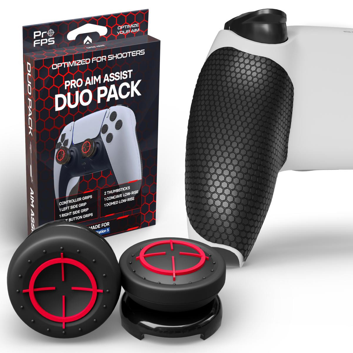ProFPS PS5 accessoires - Antislip grip voor PS5 controller en 2x controller sticks (duopak)