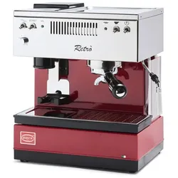 Quick Mill RETRÒ Siebträgermaschine mit integrierter Mühle - rot (0835N-O-L-RO)
