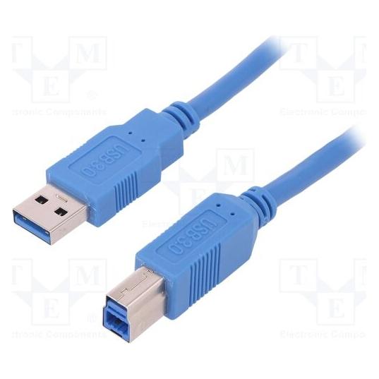 Qoltec Kabel USB USB-A - USB-B 1 m Niebieski (5901878523088) (1 m) (52308)