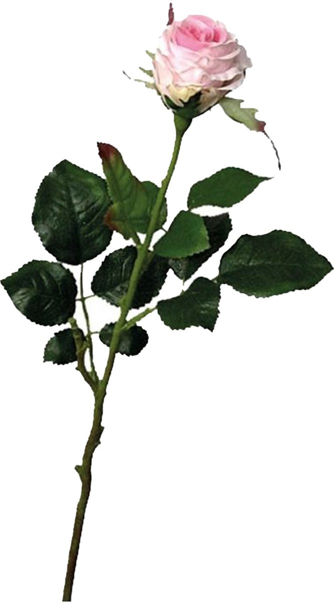 Mica Decorations Kunstbloem Elena Roos - Roze - 48 cm