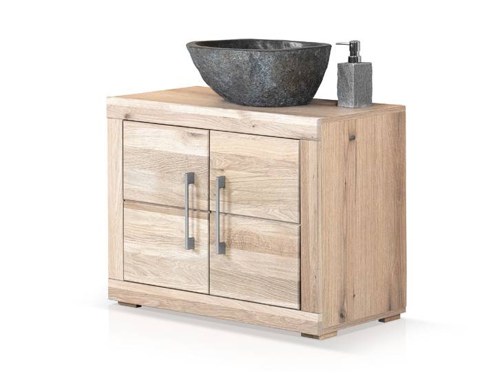 OZEANA Waschbeckenunterschrank I, Material teilmassiv, Eiche