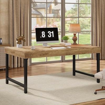YUZHOU "55"" Industrial Executive Home Office Desk, Rustic Simple Computer Laptop Desk"