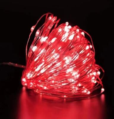 Inspired Finds LED Copper Wire Fairy Lights Waterproof Battery Operated String Lights For Decor red 16.40 Ft