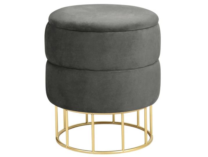 SITZHOCKER mit Stauraum, Polsterhocker Grau 37/42/37
