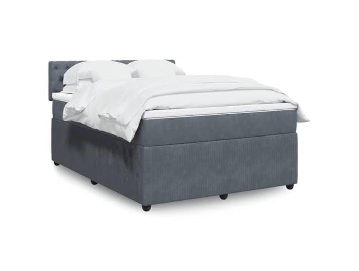 RJPLMFV Lattenrost und Matratze, Velours, Dunkelgrau, 160 x 200 cm Taschenfedern, abnehmbarer Bezug, waschbar, optimale Unterstützung, Premium-Komfort