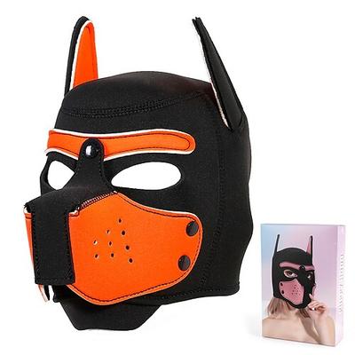 Neopren-Welpenmaske, Welpenspiel-Hundemaske für Erwachsene – BDSM-Hundemaske mit abnehmbarer Schnauze für Tierspiele Kostümveranstaltungen Pride Parade LGBTQ