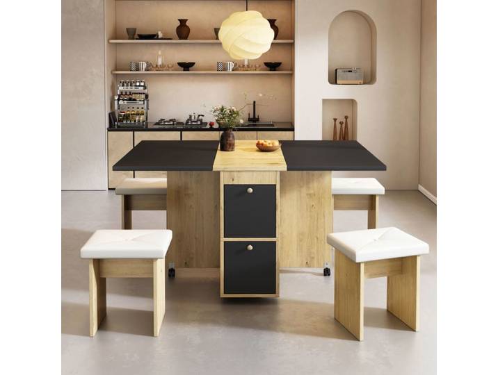 Ensemble table à manger (avec table à manger 4 chaises) table à manger pliante 120*80*75cm table à manger extensible table à