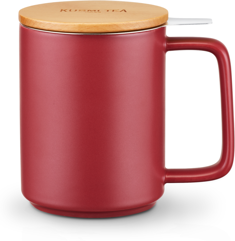 Teebecher aus Porzellan mit Filter 48 cl - KUSMI, edelstahlfilter, holzdeckel, teebecher - Kusmi Tea