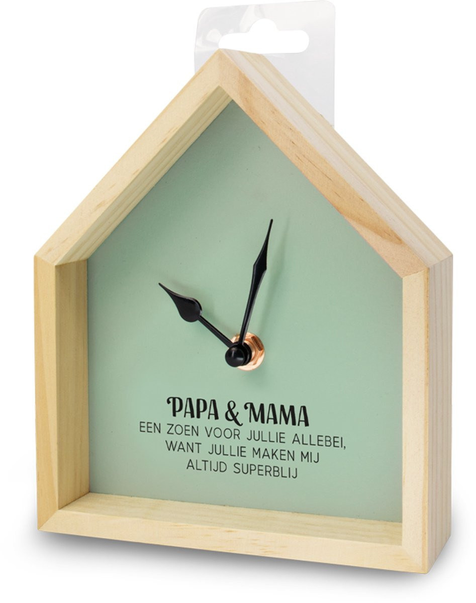 Huisklokje Papa & Mama Wandklok