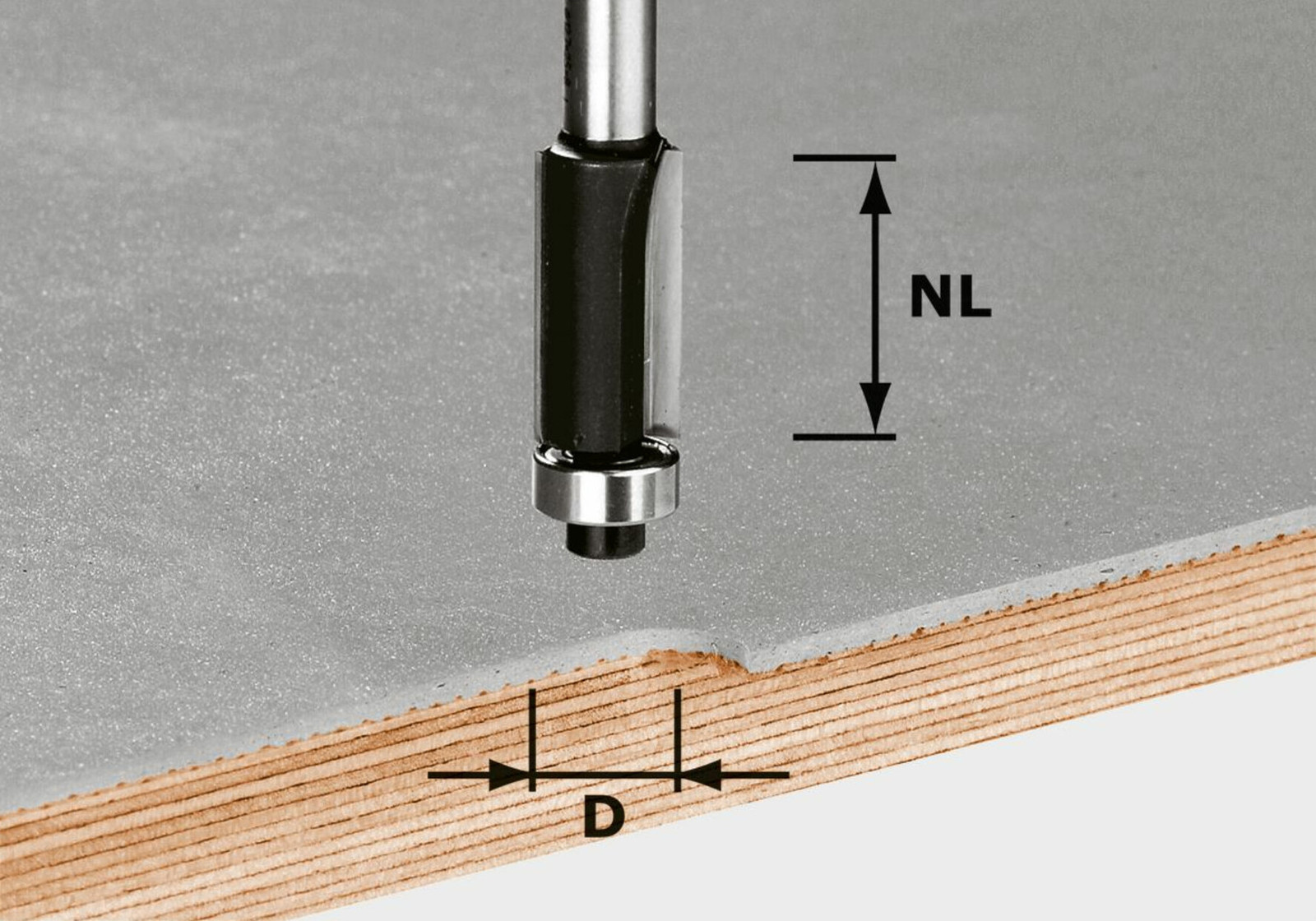 Festool vlakfrezer met hardmetalen snijbladen, schacht 8 mm, type HW S8, diameter 12,7 mm, lengte 25 mm