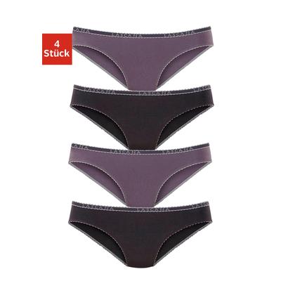 Slip LASCANA, Damen, Gr. 36/38, Jersey, schwarz (schwarz, anthrazit), Jersey, Obermaterial: 92% Baumwolle, 8% Elasthan (LYCRA), unifarben, Unterhosen Slip, aus elastischer Baumwoll-Qualität