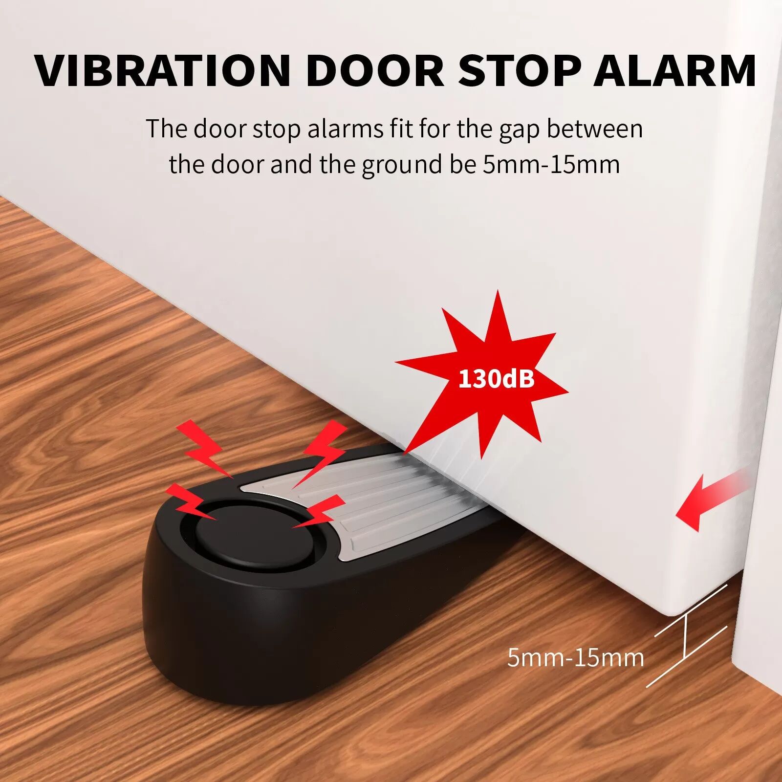 INF Türstopper Vibrationssensor Alarm - 130dB Anti-Diebstahl Sicherheitssystem
